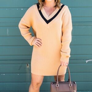 GLAMOROUS CARAMEL SWEATER DRESS